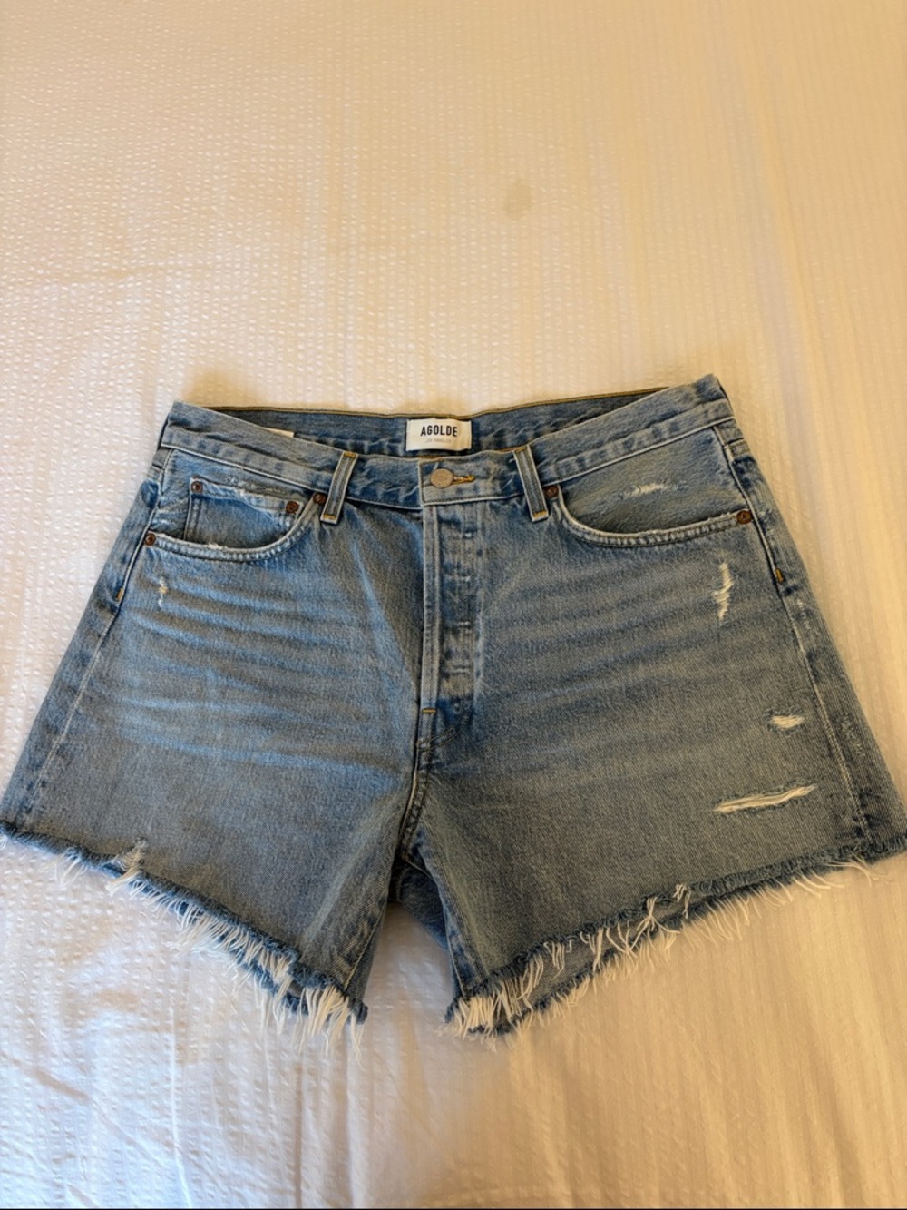 Agolde Parker Long Cutoff Shorts